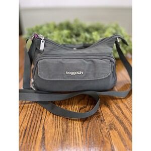Baggallini Original Everyday Crossbody Bag Gray Purse Nylon Washabl